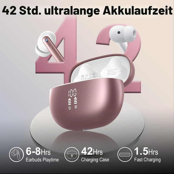 KI Kopfhörer Übersetzer, 42H Bluetooth 5.4 Sprachübersetzer Kopfhörer mit 164 Sprachen, 6 Übersetzun