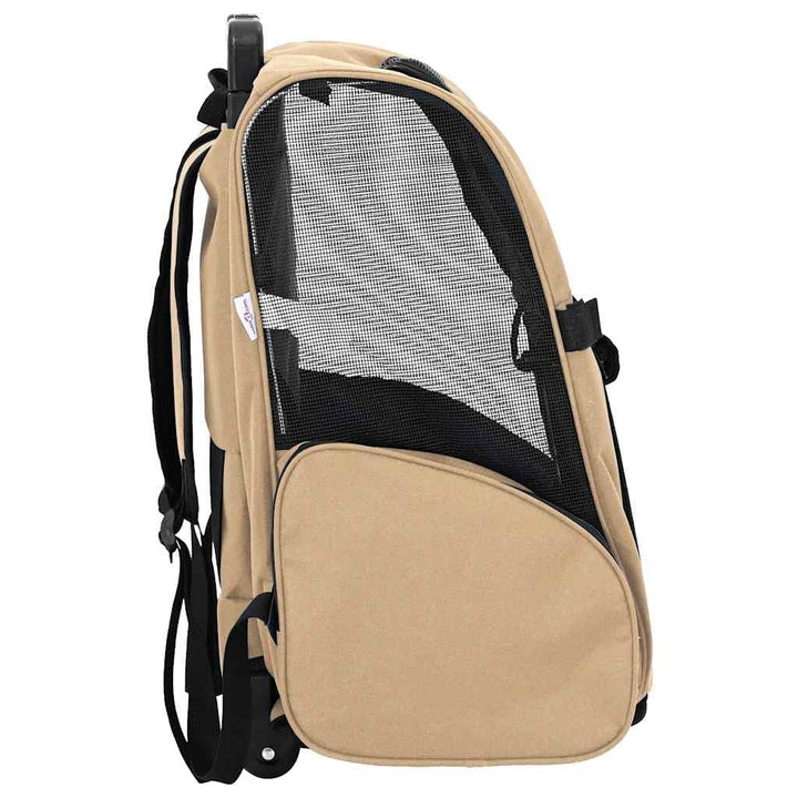 vidaXL Trolley für Haustiere 3-in-1 Sandfarbe 48x32x(57-106) cm cm Oxford-Gewebe, Sandfarbe