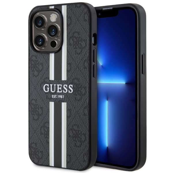 Guess GUHMP13LP4RPSK Hülle für iPhone 13 Pro / 13 6,1" Schwarz hardcase 4G Printed Stripes