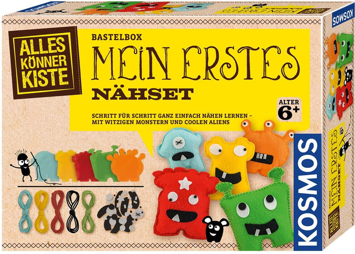 Kosmos 604394 AllesKönnerKiste Mein Erstes Nähset Nähen Lernen Für Kinder, Bastel-Set, Bastelset Für