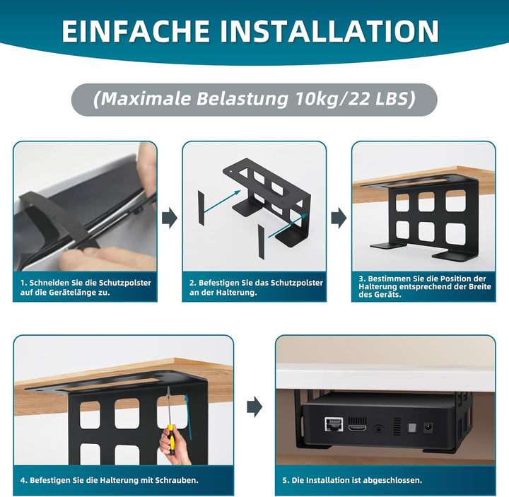 ohbien Multifunktionale Untertisch, Laptop Halterung unter Schreibtisch < 9cm, Wandhalterung für Lap