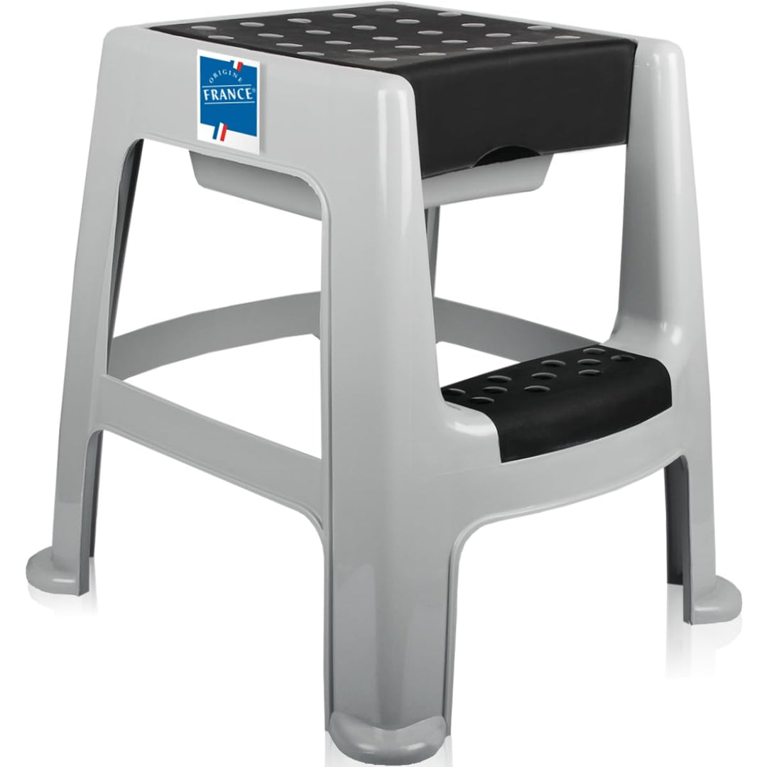 Tritthocker 2 Stufen Tritt bis 150 kg mit Staufach Trittstufe Haushalt