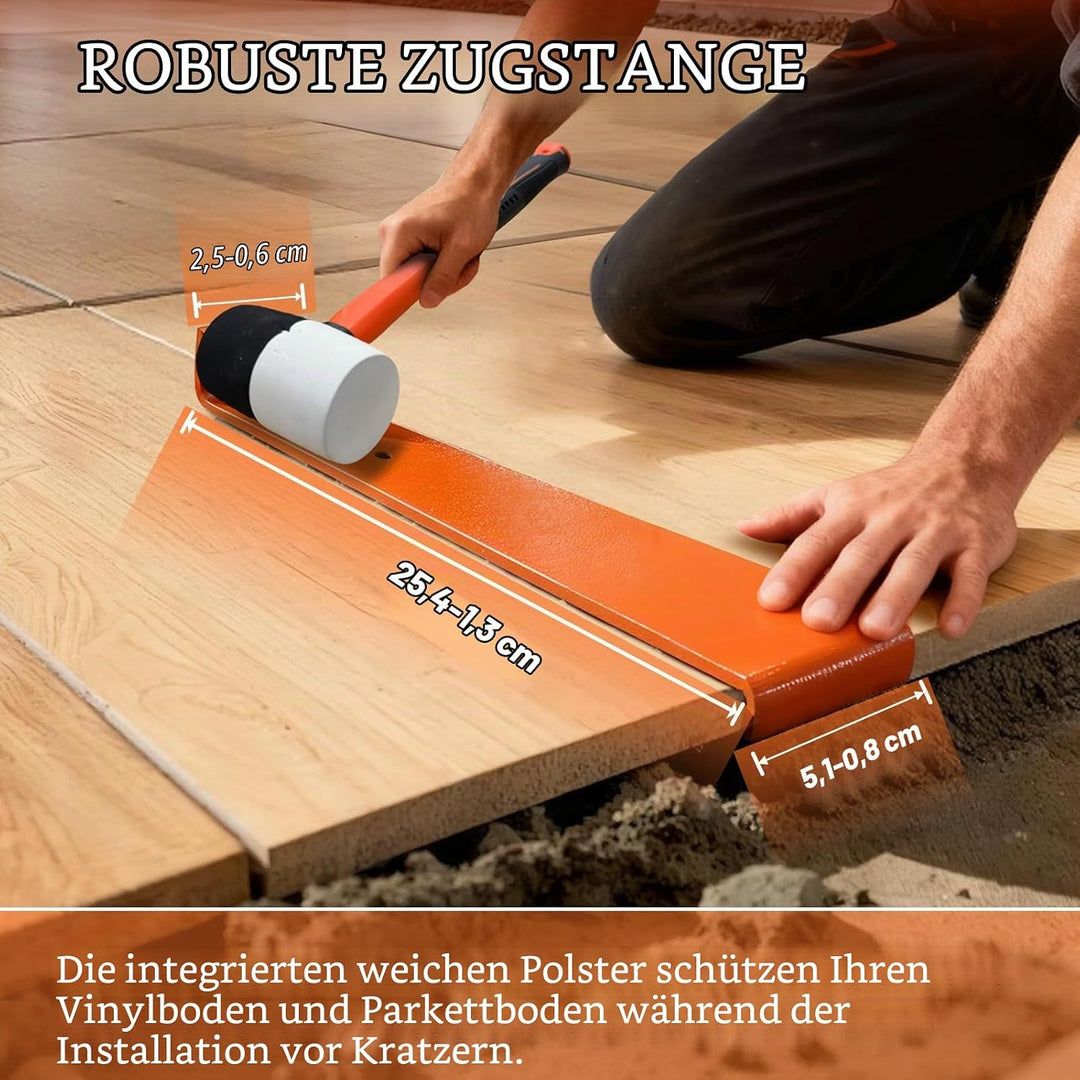 Bodenleger Werkzeug, Laminat Verlegewerkzeug mit 40 Abstandshaltern, Gummihammer, Zugeisen