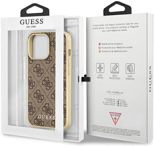 Guess GUHMP13LG4GB Hülle für iPhone 13 Pro / 13 6,1" braun 4G Collection Magsafe