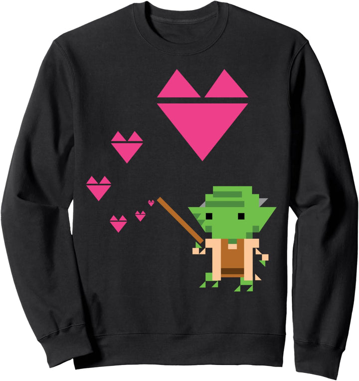 Star Wars Yoda Pixel Pink Hearts Valentine's Sweatshirt