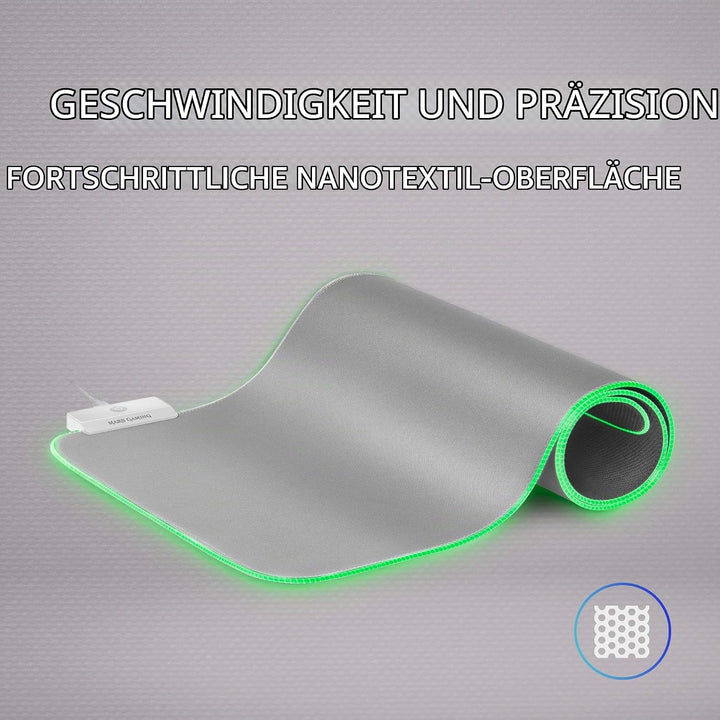 Mars Gaming MMPRGB2S, XXL Mauspad, RGB 12-Modi, 2 USB 2.0, Weiss-Silber, MMPRGB2S
