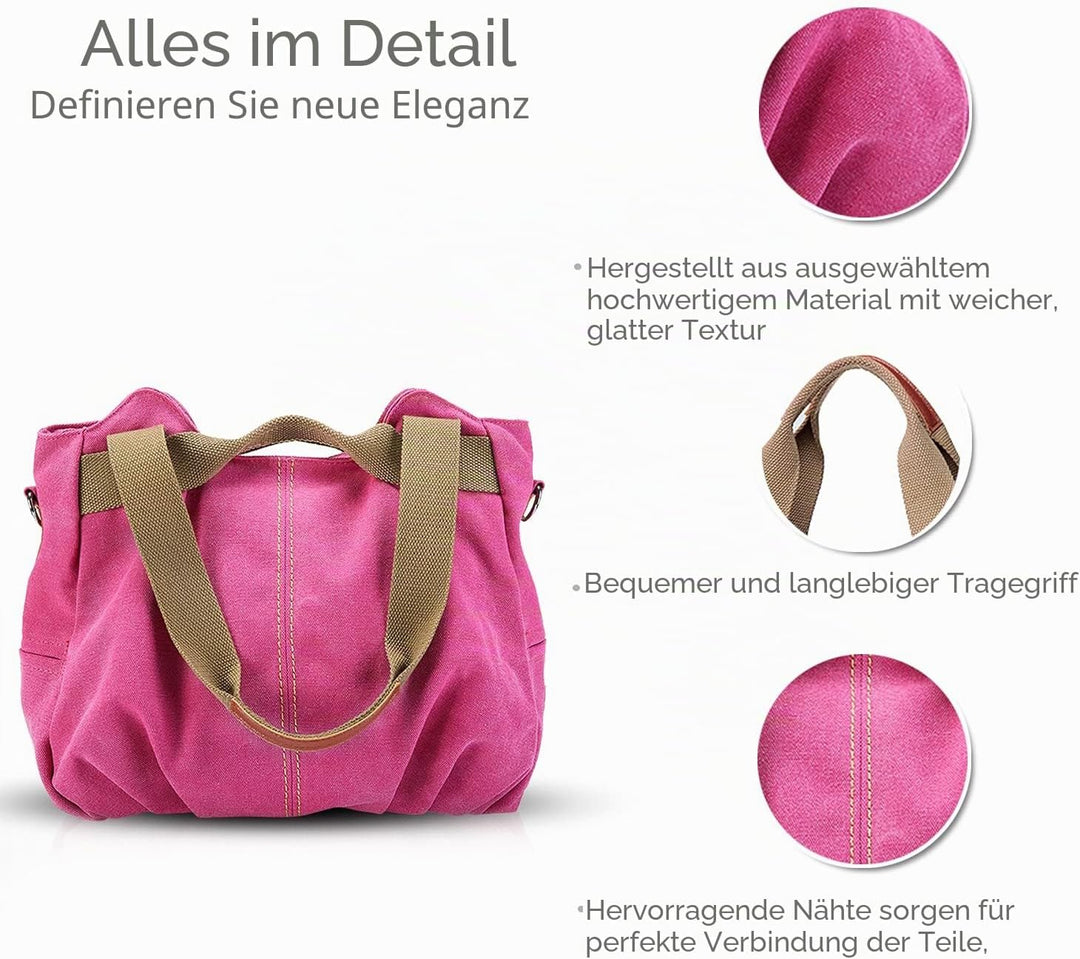 NICOLE & DORIS Canvas Tasche Damen Tragetaschen für Damen Schultertaschen Umhängetasche Leinwand Han