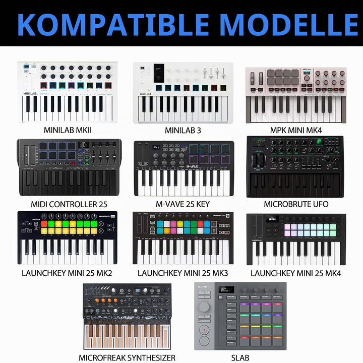 Musiin HardShell Case for Arturia MiniLab 3/MiniLab MkII 25 Slim-Keyboard Controller &amp; Arturia Midi