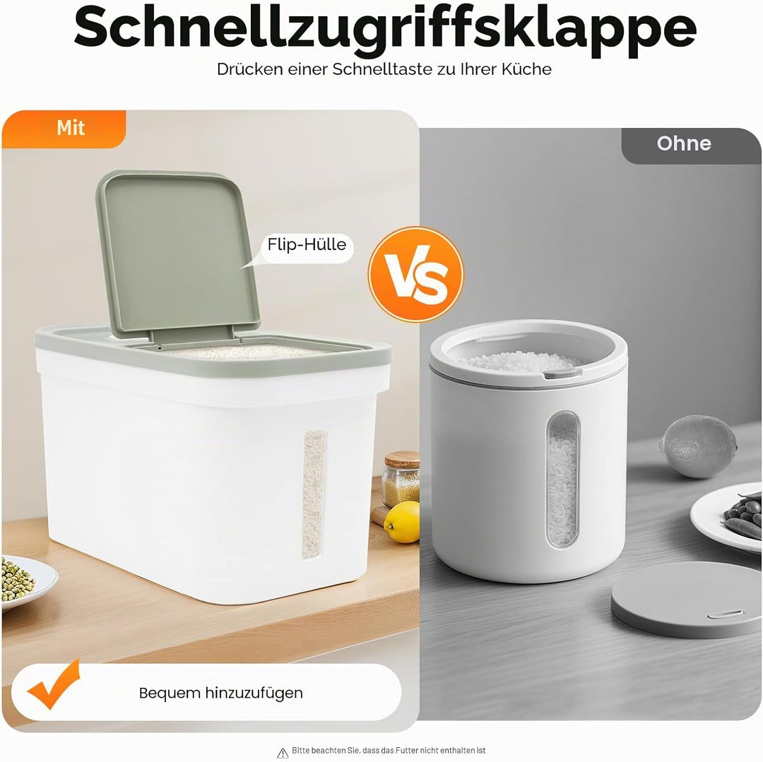 10kg Mehl Vorratsbehälter für Lebensmittel, Reisbehälter Behälter Insektensicher zur Aufbewahrung vo