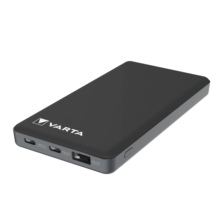VARTA Power Bank 10000mAh, Powerbank Power on Demand mit 4 Anschlüssen (1x Micro USB, 2x USB A, 1x U