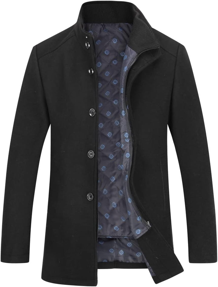 YOUTHUP Herren Mantel mit Winterweste Kurzer Wolle Wintermantel Winter Outdoor Dicker Wollmantel M S