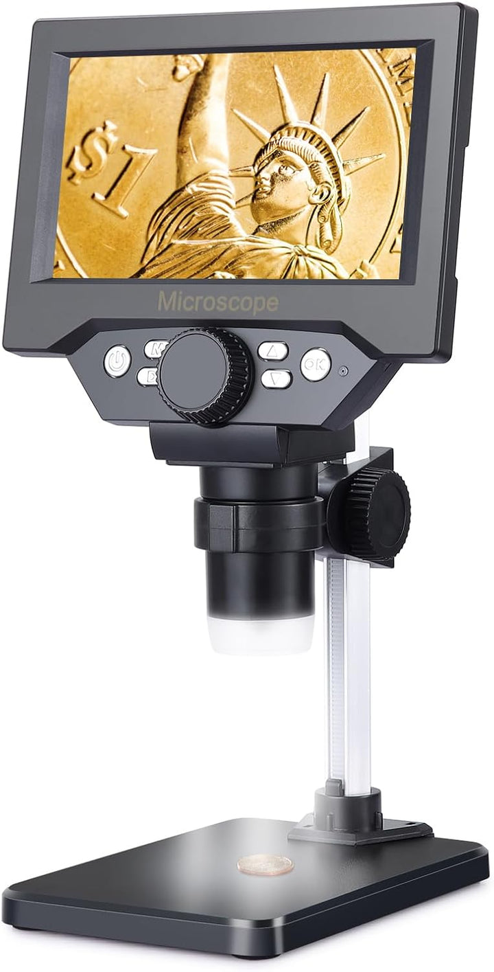LCD Digital USB Mikroskop, Koolertron 5,5 Zoll 1080P 8 Megapixel 1000X HD Vergrösserung Zoom Drahtlo