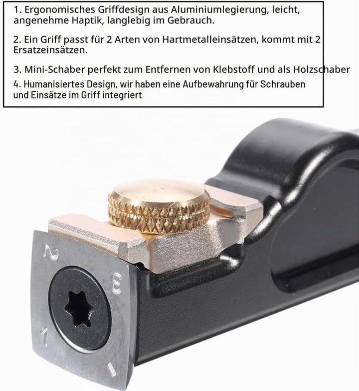 HONGDUI GD05 2-in-1 Holzbearbeitungsschaber, Aluminiumlegierung-Griff, Multifunktionaler Kleberschab