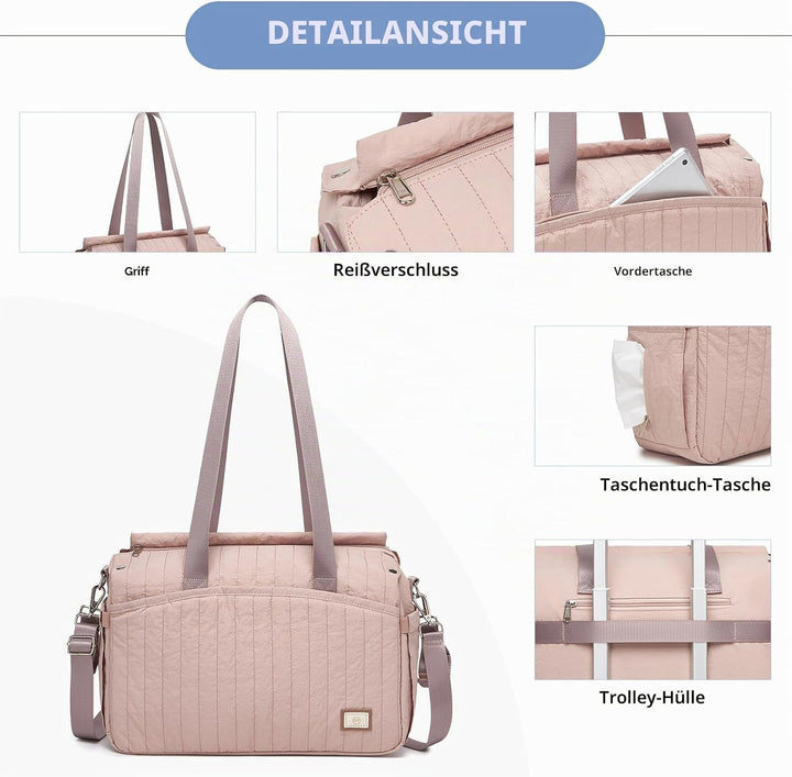 Miss Lulu Wickeltasche für Kinderwagen Wasserdichte Multifunktionale Babytasche mit Kinderwagenhaken