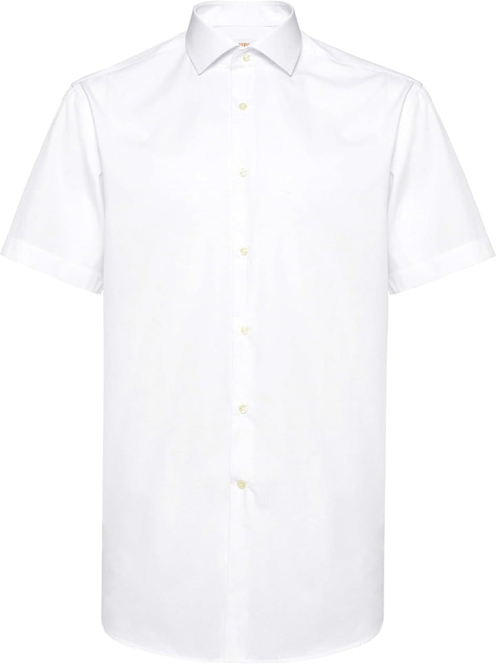 OppoSuits Herren Shirt Kurzarm Pool Life Hemd mit Button-Down-Kragen L Weiss, L Weiss