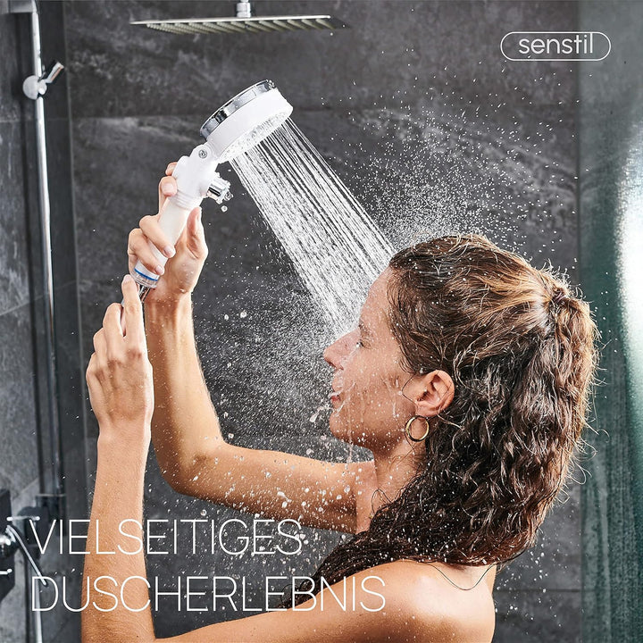 senstil® Premium Duschkopf mit Schlauch | bis zu 60% wassersparende Handbrause | 3 Strahl Modi | SPA