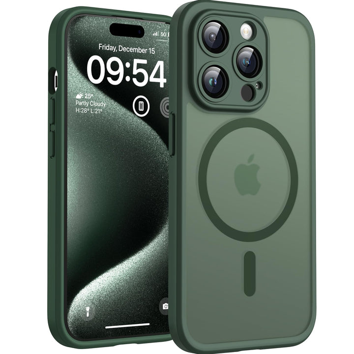 TOCOL für iPhone 15 Pro Max Hülle für Magsafe, Vollständiger Kameraschutz Stossfest Kratzfest Transl