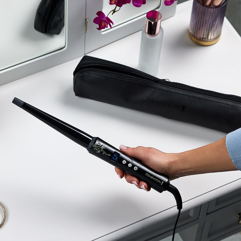Remington Lockenstab [kegelförmig 13-25mm] Pearl Digital (hochwertige Keramikbeschichtung mit echten