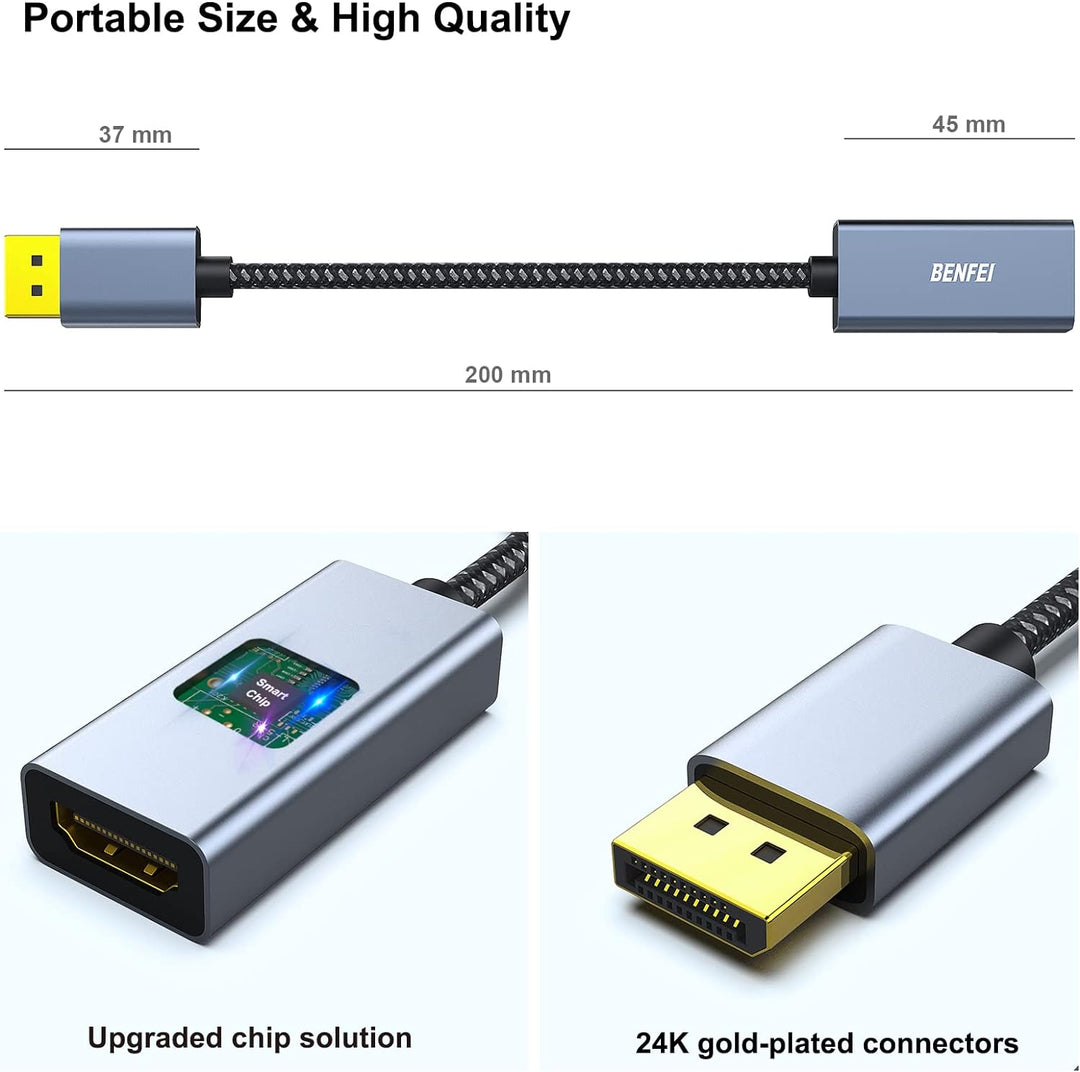 BENFEI 4K DisplayPort auf HDMI 5 Stück, Unidirektional DisplayPort DP Computor zu HDMI Monitor Verbi