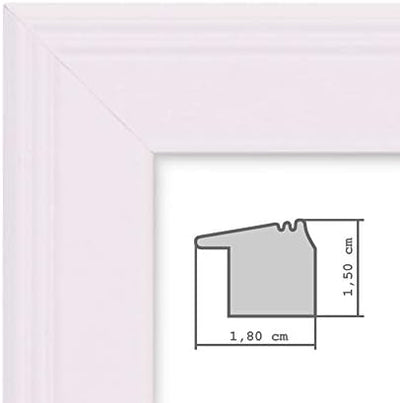 PHOTOLINI Bilderrahmen 20x20 cm Holz Weiss Landhaus-Stil, 3er Set Holz-Rahmen, Made in Germany, Echt