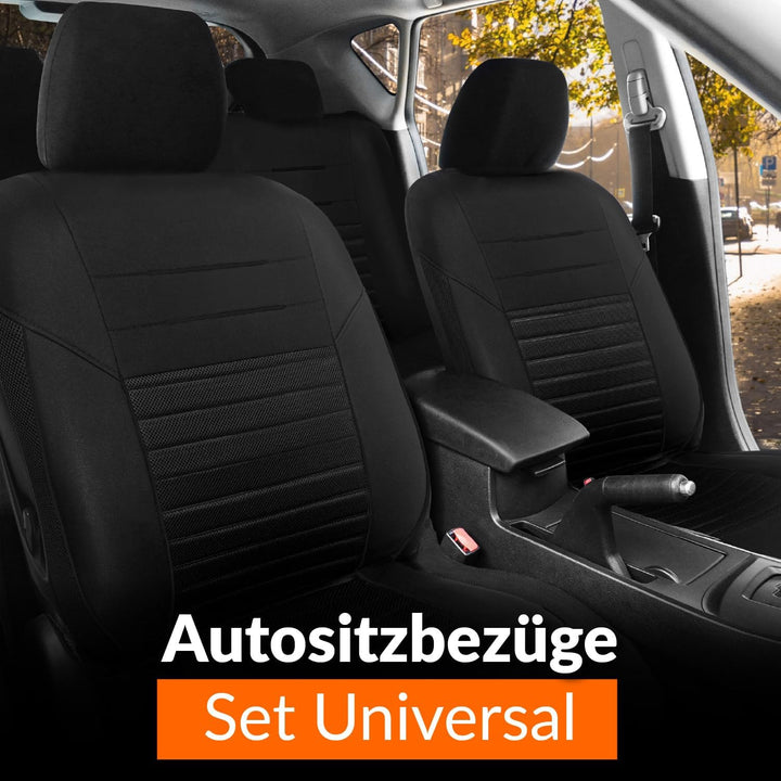 Upgrade4cars Autositzbezüge Set Universal | Autoschonbezüge Vordersitze & Rückbank | Autositzbezug S