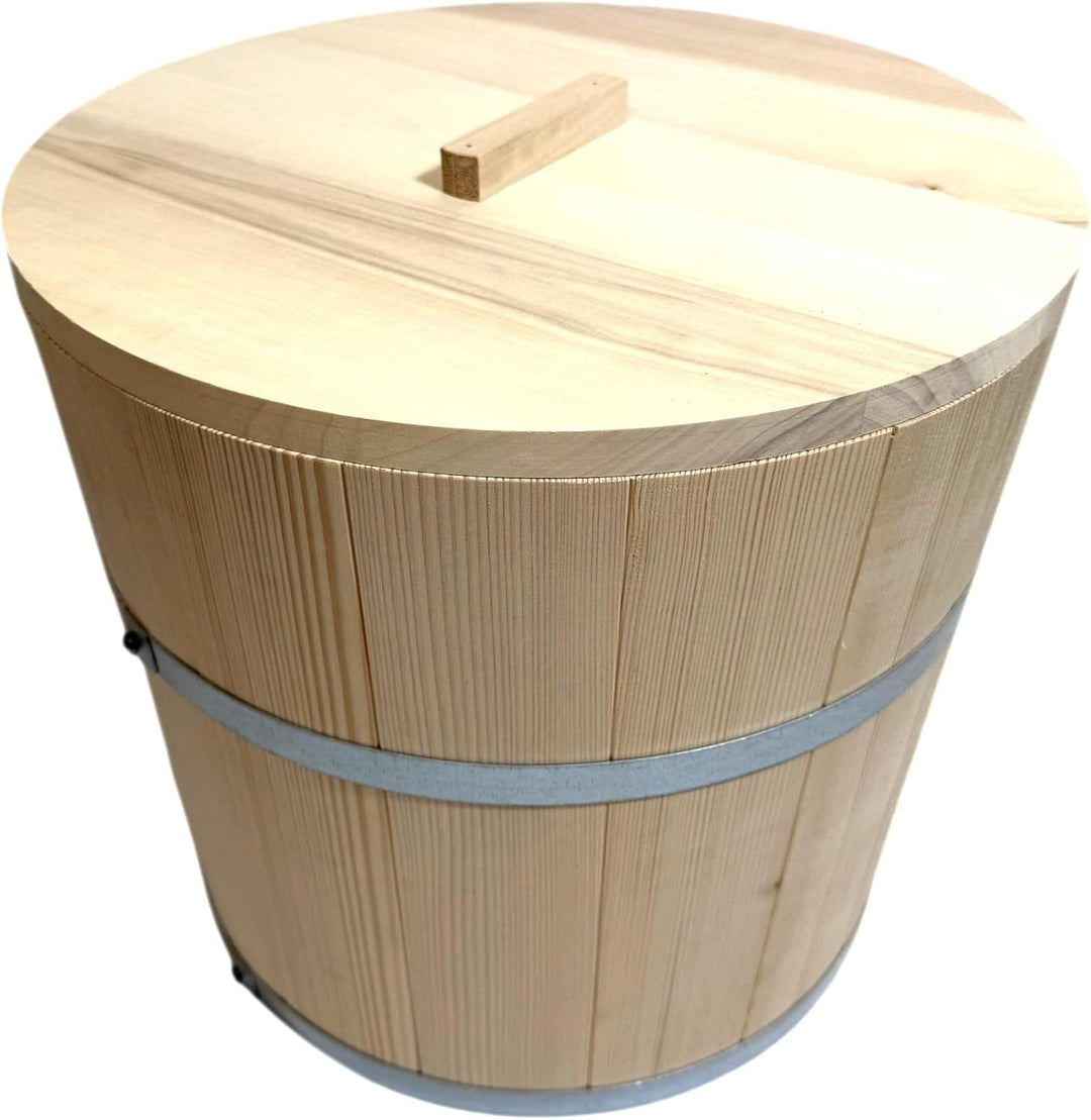 Wooden World – Holzeimer mit 2 Deckeln zum Fermentieren von Sauerkraut und Gurken Fass für Sauerkrau