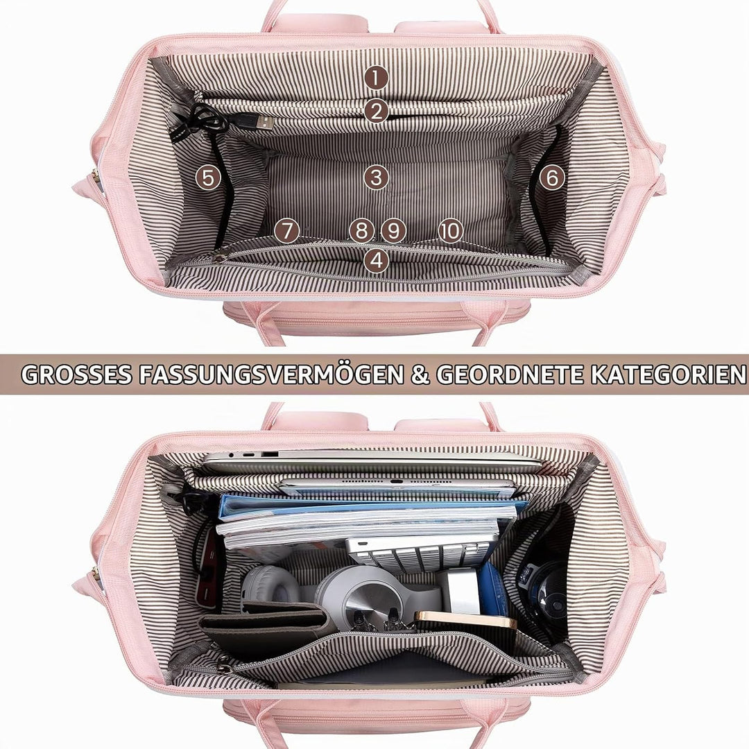 LOVEVOOK Rucksack Damen Gross Laptop Rucksäcke mit Laptopfach 17.3 Zoll Schulrucksack Mädchen Teenag