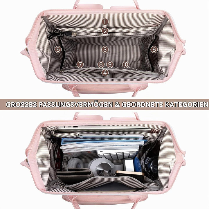 LOVEVOOK Rucksack Damen Gross Laptop Rucksäcke mit Laptopfach 17.3 Zoll Schulrucksack Mädchen Teenag