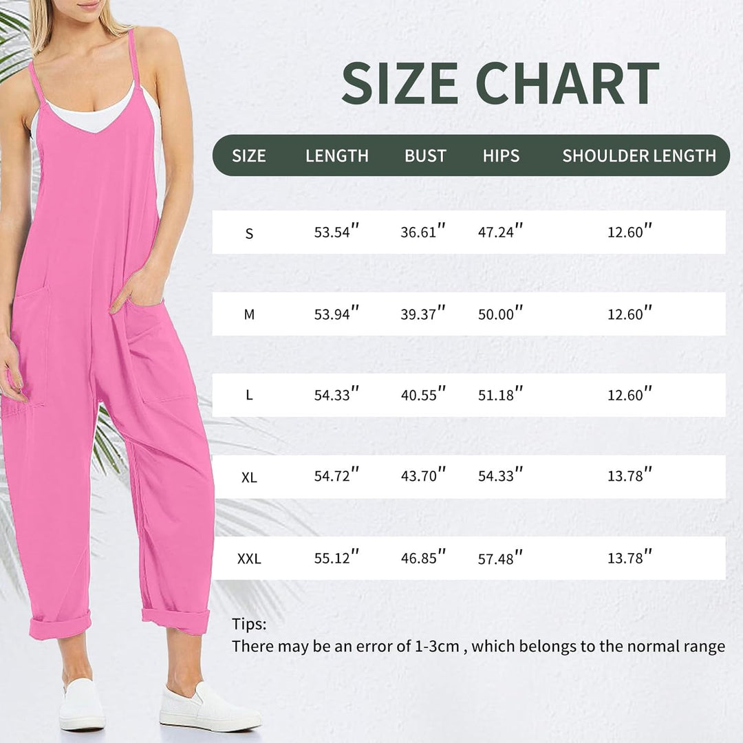 VUTRU Stylischer Damen Sommer Overall – Ärmelloser Jumpsuit mit lockerer Passform,V-Ausschnitt,trend
