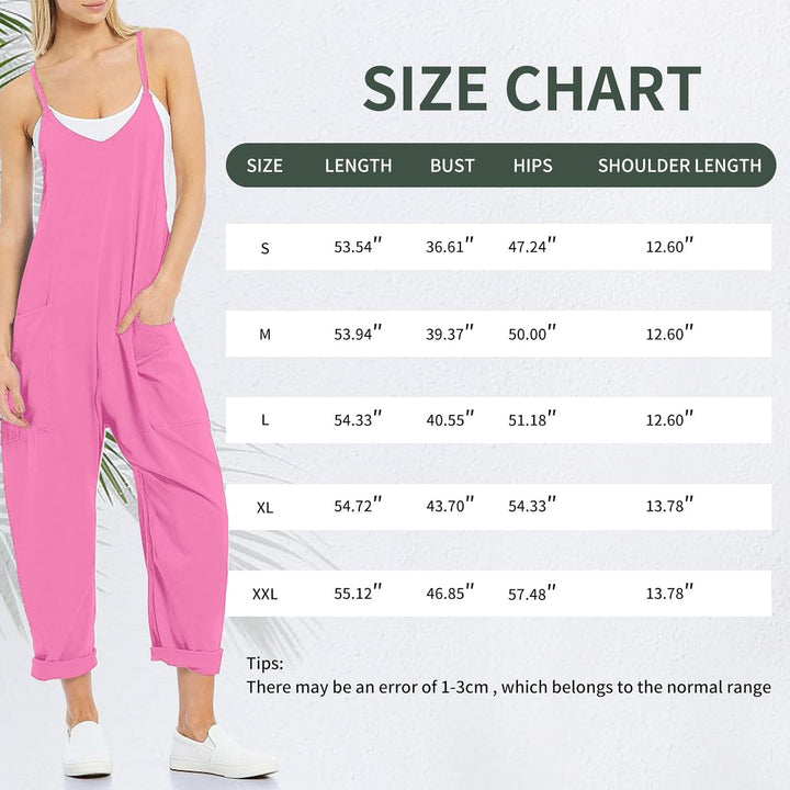 VUTRU Stylischer Damen Sommer Overall – Ärmelloser Jumpsuit mit lockerer Passform,V-Ausschnitt,trend