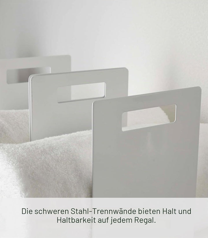 Yamazaki 4316 Tower Towel Organizers (Set of 2), White, Steel, 14.5 x 14.5 x 30 cm One Size Weiss, O