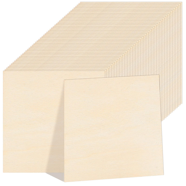 50 Stück 15 x 15 CM balsa wood panels, Holzscheiben Baumscheiben Naturholzscheiben, natürliche Holzq