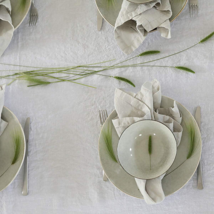 Linenme Stone Washed Servietten, Silber, 53 x 53 cm, 4 Stück 53x53x0.5 cm, 53 x 53 cm (4er Set)