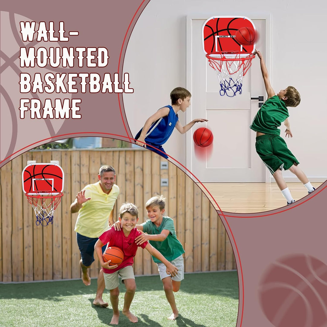 Basketballkorb für Zimmer, Mini Basketballkorb Indoor mit Ballpumpe und 2 Bällen, Basketball Korb im