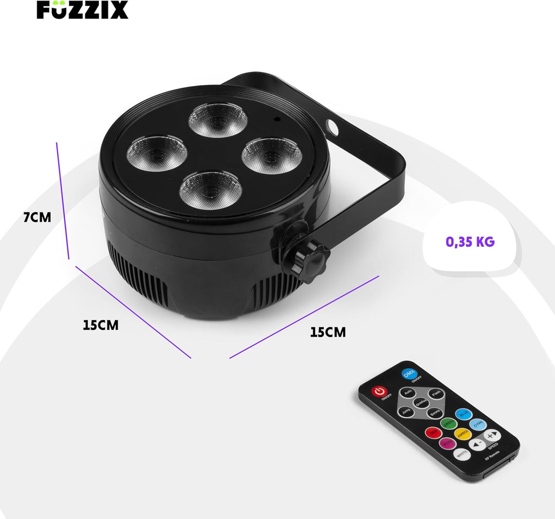 Fuzzix PLF20 - LED Par Strahler, 2er Set - 4x 12 Watt LEDs - Discolicht Partylicht, RGB Strahler mit