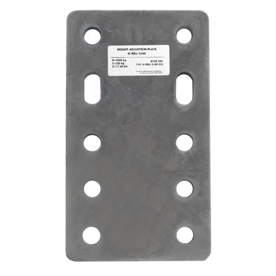 XIMPLIO Universelle Adapterplatte zur Höhenverstellung 5x90 der Anhängerkupplung für 2-Loch 90 mm AH