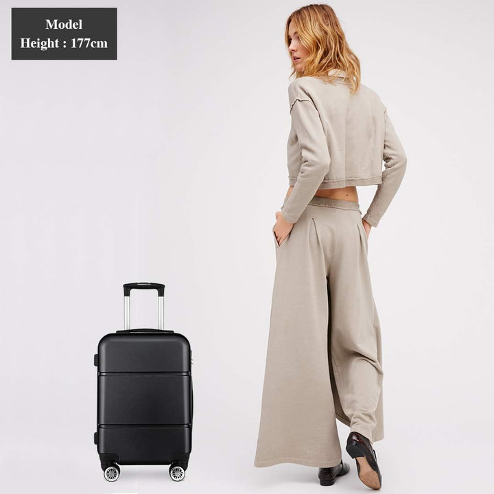 KONO Reisekoffer Handgepäck Koffer mit Rollen Hartschale Trolley 55x38x22cm 33 Liter Leichtgewicht A