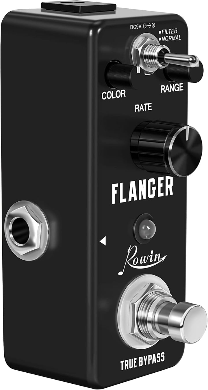 Rowin Flanger Gitarrenpedal mit FILTER- UND NORMALMODI für E-Gitarren-Bass True Bypass LEF-312 Blau,
