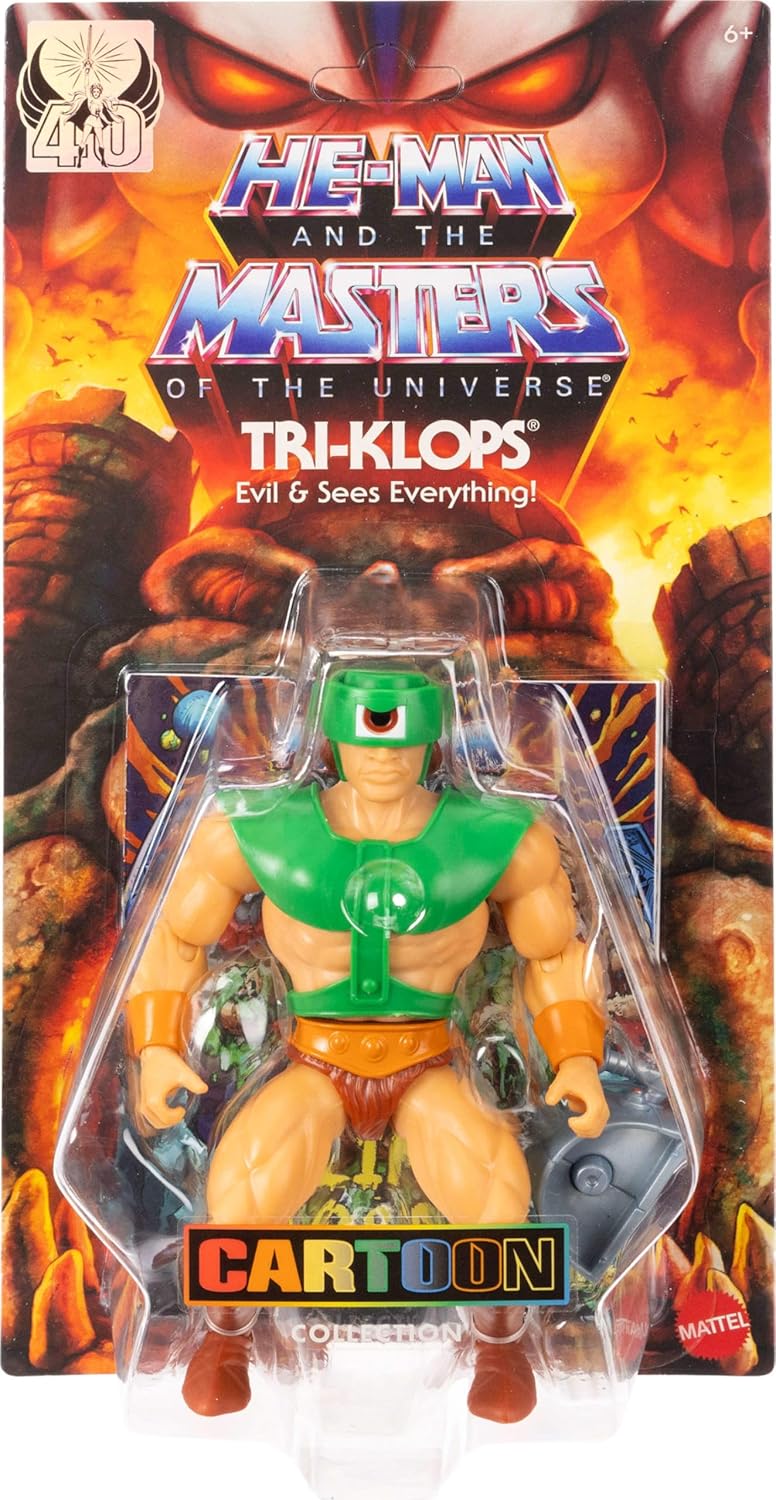 Masters of the Universe Origins Actionfigur Tri-Klops aus der Cartoon-Kollektion, ca.14 cm gross, de