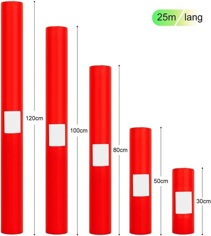 Tischdeckenrolle, 1 × 25M, Rot, Einweg Vlies Stoffähnlich Tischdecke Rolle, Meterware Tischtuchrolle