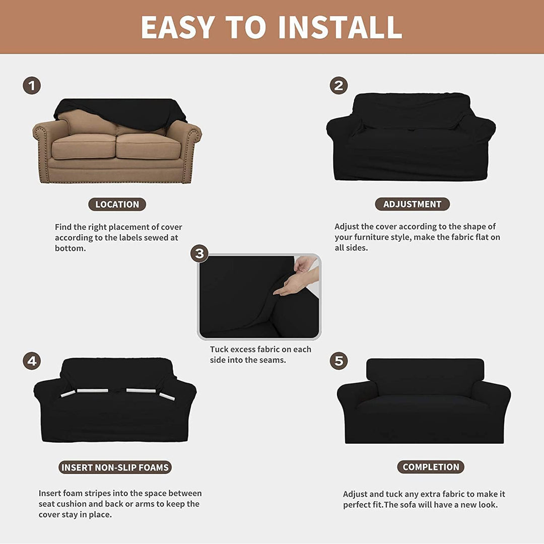 Sofabezug Wasserdichter Stretch-Sofabezug Couchbezug für die meisten Sofas mit Armlehnen für 1/2/3/4