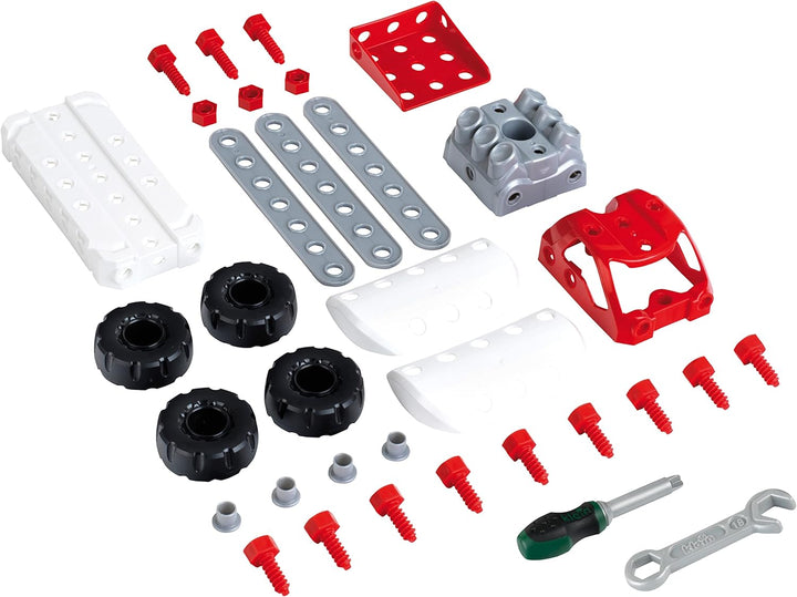 Theo Klein 8793 Bosch 3 in 1: Konstruktions-Set Racing Team | Zum BAU verschiedener Rennfahrzeuge I
