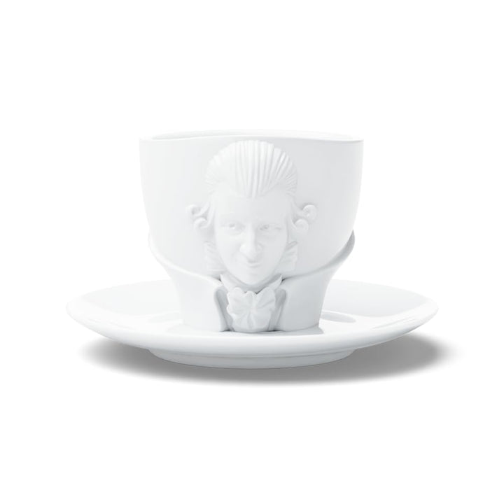 FIFTYEIGHT PRODUCTS / Talent / Kaffeetasse mit Untertasse „Amadeus Mozart“- Portrait (Porzellan, 260