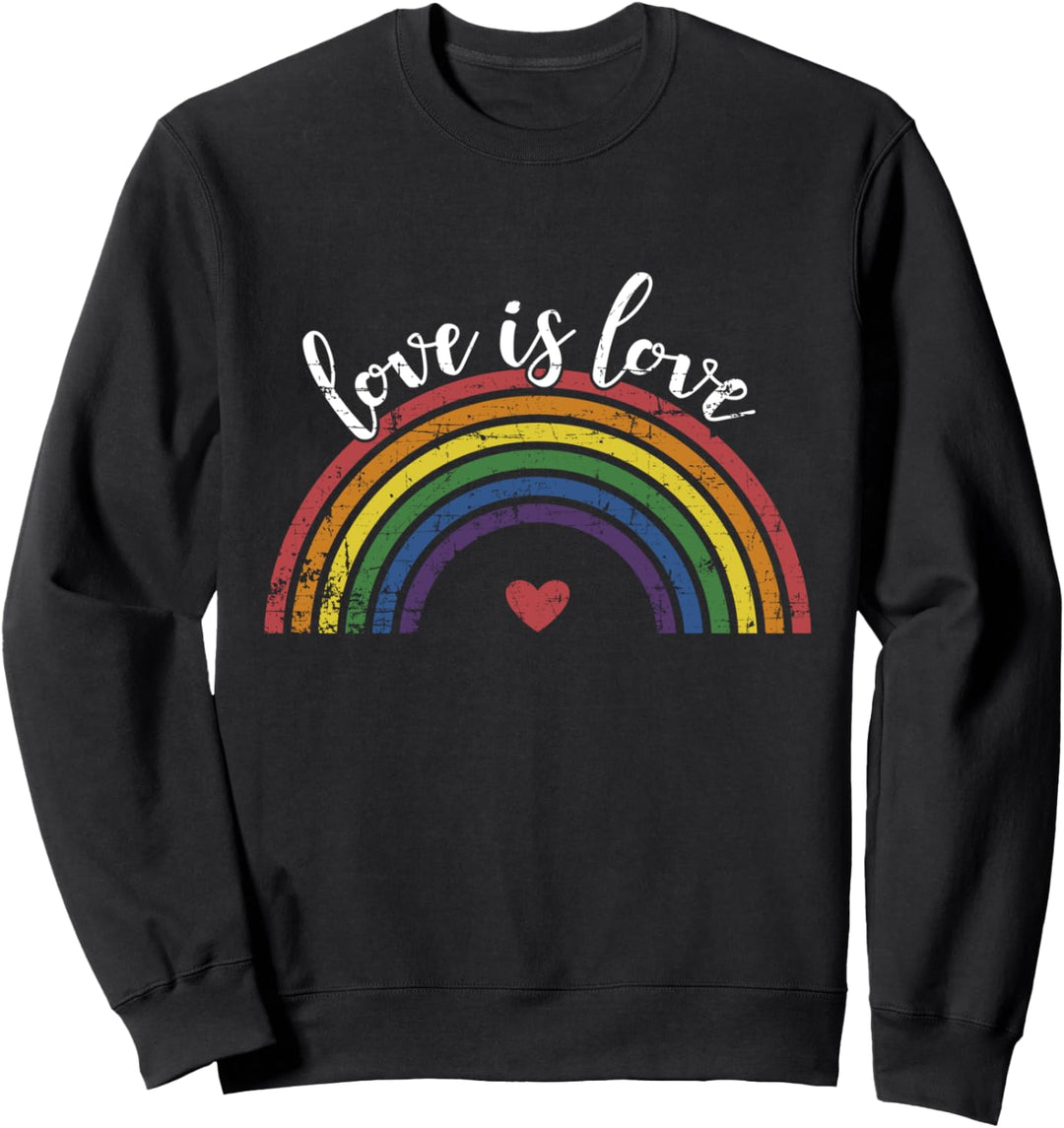 Love is love für Liebe mit Regenbogen im Pride month Sweatshirt