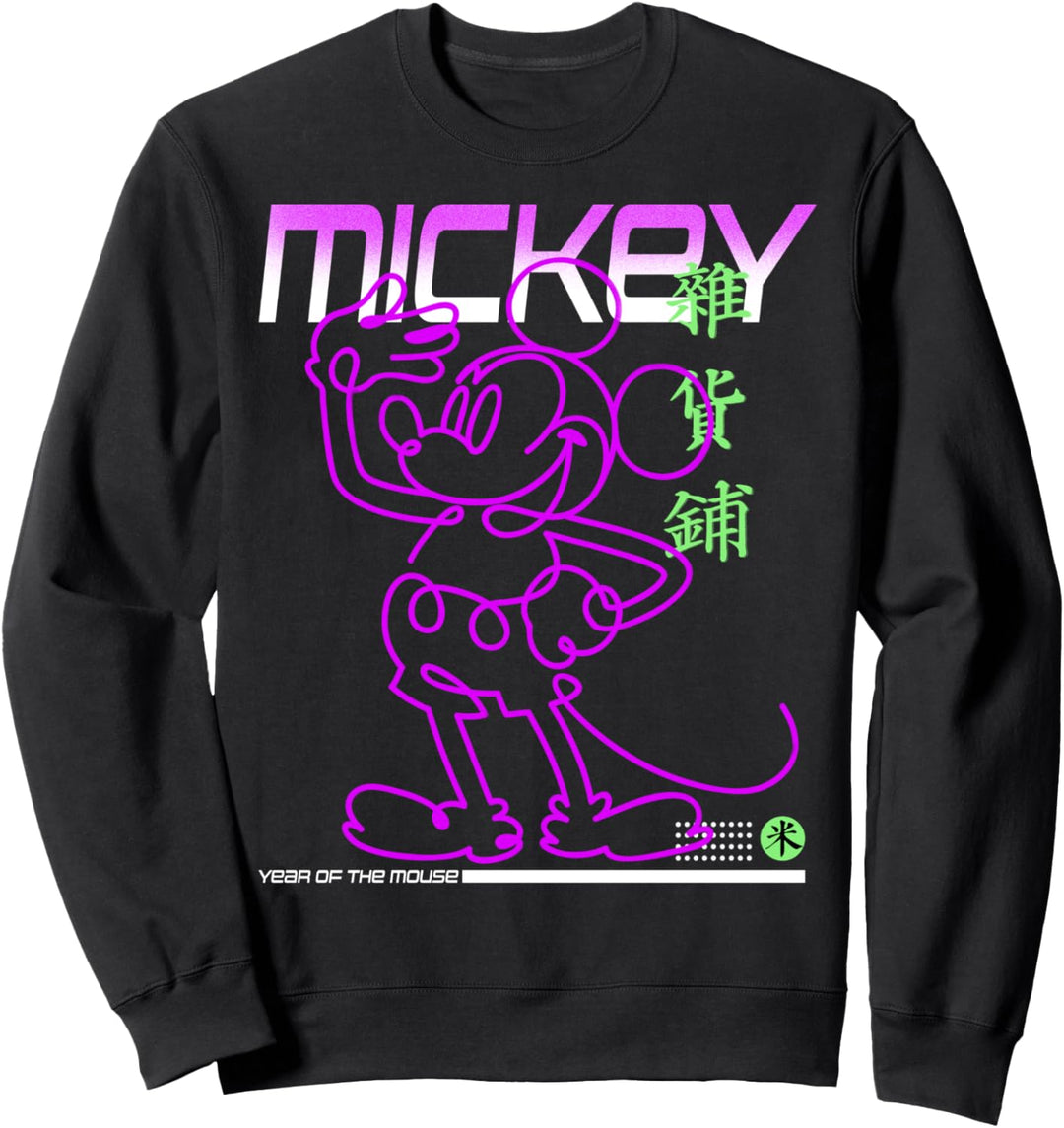 Disney Mickey And Friends Mickey Year Of The Mouse Neon Sweatshirt
