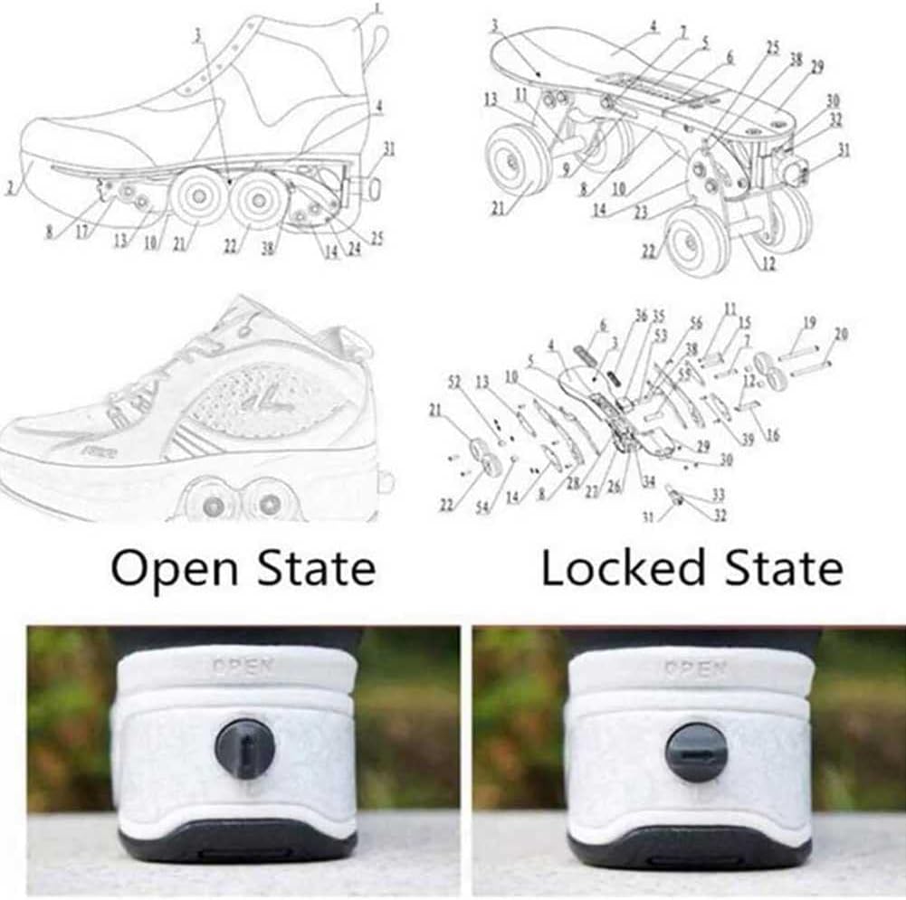 Rollschuhe für Mädchen, Sneaker, Skateschuhe, Sneaker, mit Rädern, Sport, Gymnastik, Mode, Mehrzweck