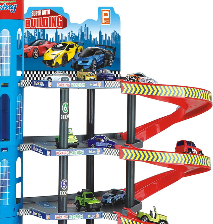 Parkgarage Spielset mit Autos und viel Zubehör für Kinder Autogarage Parkhaus Garage Spielzeugautos