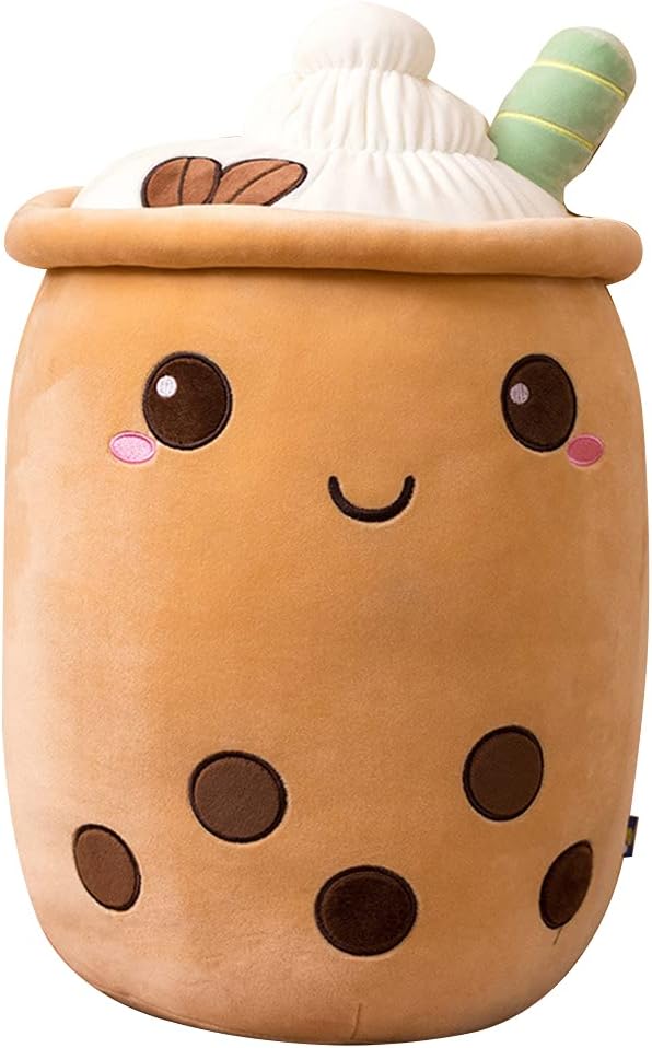 Herbests 50CM Bubble Tea Plüschtier Boba Kuscheltier,Lustiges Bubble Tea Spielzeug Weiche Stofftier