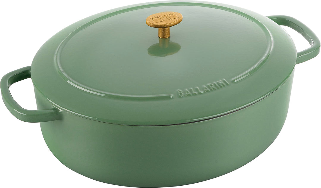 BALLARINI Bellamonte Auflaufform, Bräter, Dutch Oven, Emailliertes Gusseisen, Oval, 33 cm, 6,5 L, Gr