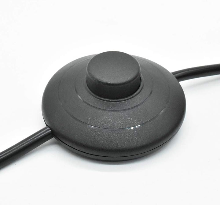 Zuleitung 3 m Schwarz mit Schutzkontakt Winkelstecker und Fussschalter AN AUS Anschlusskabel H03VV-F